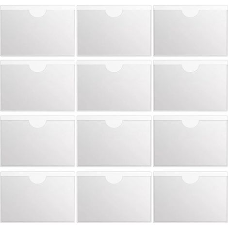 Porte-documents, adaptés au pare-brise, en PVC transparent, parfaits pour ranger les permis de stationnement et les permis de conduire, taille 6x10 cm (12 pièces par paquet). (1/5)