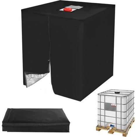 Schutzplane für IBC-Behälter mit 1000 l – wasserdichte Hülle mit Reißverschluss für Wasserspeicher, Regenwassernutzung und industrielle Lagerung