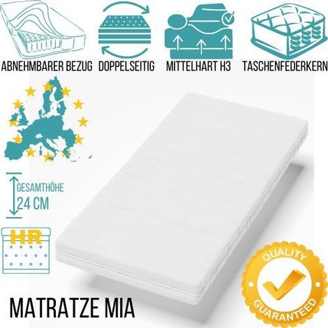 Matelas 180x200 avec mousse HR H3 fermeté moyenne et mousse hautement élastique (1/2)