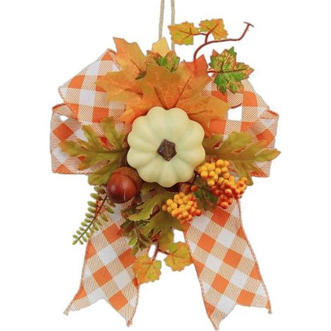Couronne Automne - Tournesol Citrouille - Décor Porte Extérieure Mur Fenêtre - Accueil Saisonnier - 1 Pièce (1/5)