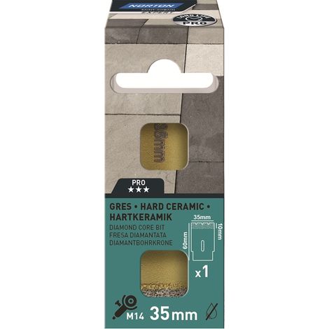 Norton Expert Diamant Fliesenbohrkrone PRO VB DRY 6 - 82 mm M14 für Winkelschleifer, Ausführung: 35mm , 70184633672 (1/3)