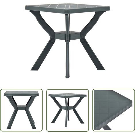 The Living Store Table de bistro Vert 70x70x72 cm Plastique - Table De Jardin - Table Bistrot - Table Extérieure - Mobilier De Jardin - Table Verte (1/5)