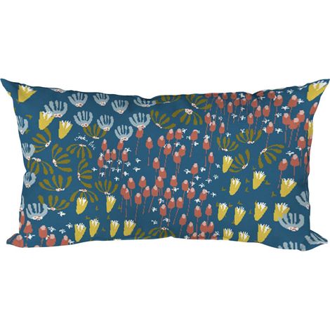 Coussin décoratif en tissu imprimé Eveil 50 x 30 cm (1/2)