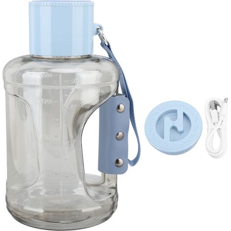 Bouteille d'eau à hydrogène portable 1,5 L - Générateur d'eau à hydrogène - Améliore le sommeil - Augmente l'énergie pour le travail et le fitness - Bleu (1/5)