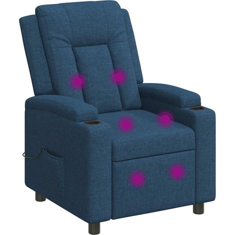 Massagesessel mit Liegefunktion Blau 75 x 95 x 100 cm Stoff vidaXL (1/5)
