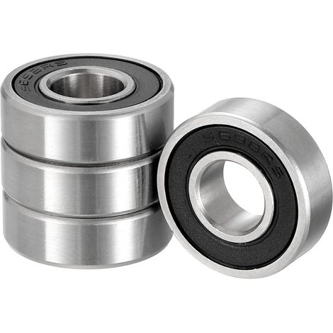 4pcs S698RS Inox Acier Bille Roulement - [8x19x6mm] Remplacement Roue Roulement pour Moteurs Boîtes Vitesses Tondeuse à gazon À Main Camion Emploi, Double Scellé (1/5)