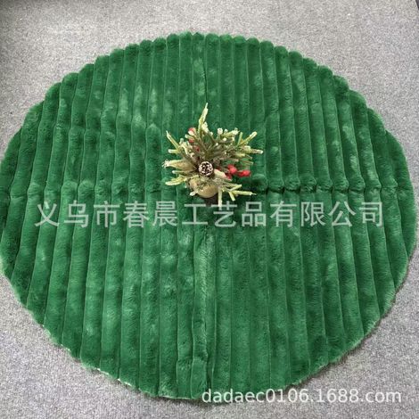 Jupe de sapin de Noël haut de gamme en fausse fourrure de lapin, 90 cm, verte, accessoire de décoration de qualité.