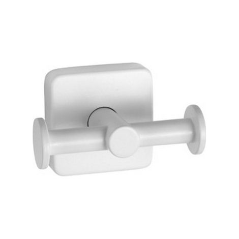 Appendiabiti doppio per bagno in acciaio inox finitura bianca opaca  CLODE-B kamalu
