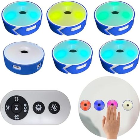Kit d'entraînement de réaction avec lumières, 6 pièces, 4 modes, kit d'entraînement d'agilité sportive avec chargement USB, entraînement de réaction sportive pour athlètes, entraîneurs de vitesse pour (1/5)