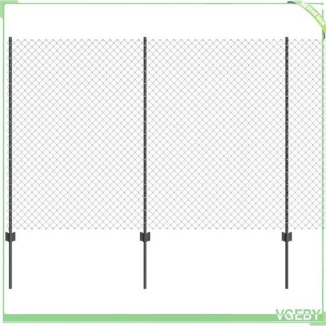 Kit clôture acier gris 1,5 m x 10 m (1000×2,7×150 cm) avec 40 poteaux — anti-rouille, résistant UV