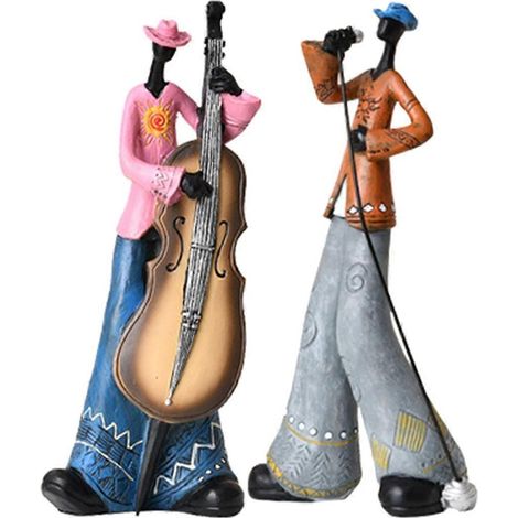 Lot de 2 figurines de musiciens de jazz vintage (1/5)