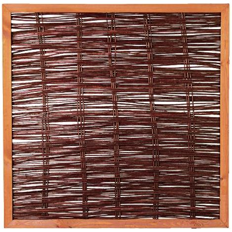 FAKO-Weidengeflechtzaun 120x120cm, umlaufender Rahmen