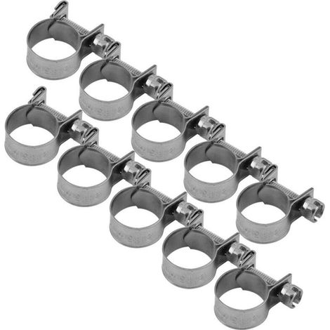 Collier de serrage, 10PCS collier de serrage de tuyau de carburant en acier inoxydable(13-15mm) (1/4)