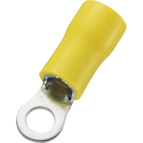 TRU COMPONENTS 746628 Ringkabelschuh Querschnitt (max.)=6 mm² Loch-Ø=4.3 mm Teilisoliert Gelb 50 St