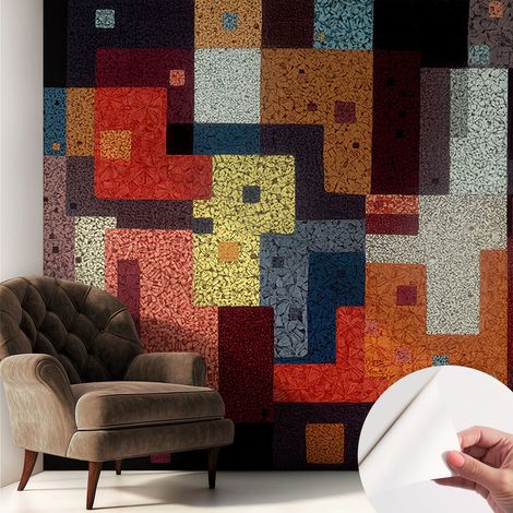 Fotomurale adesivo stickers - murali decorativo - soggiorno moderno - effetto realistico - Forme colorate 250x250 cm (1/5)