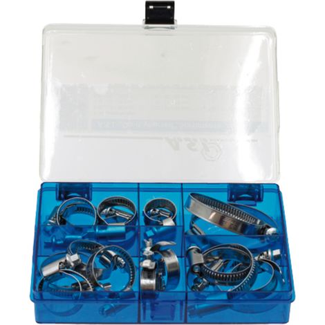 Set di fascette stringitubo per tubi da 8-60 mm, in acciaio inox, V2A, 18 pezzi