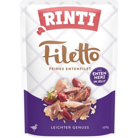 Rinti Filetto Hähnchenfilets in Gelee – 100g Beutel – Ente und Entenherzen 100g