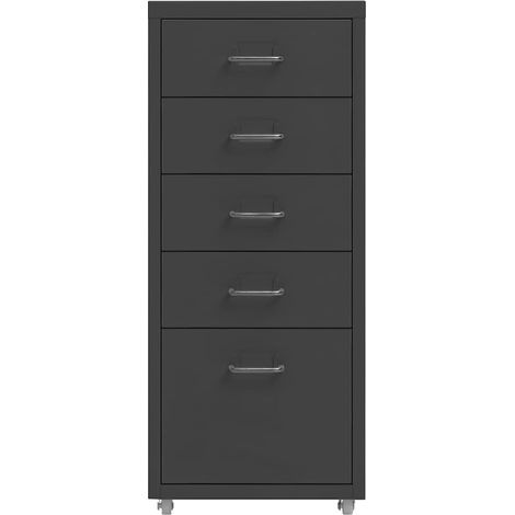 Maison Exclusive - Armario archivador móvil metal antracita 28x41 (1/5)
