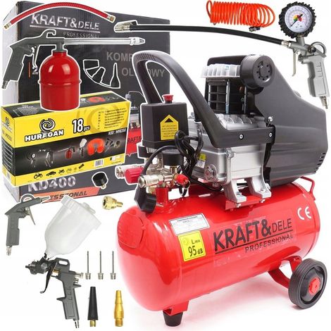 ÖLKOMPRESSOR 24L 8BAR + ZUBEHÖR 18 ELEKTRISCHES PNEUMATISCHES KIT