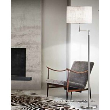 Lampadaire En Métal Chrome Poli Avec Abat-Jour En Tissu Blanc, Douille E27 Max 40W, Design Élégant Pour Intérieur, Hauteur 160 Cm - Perenz (1/2)