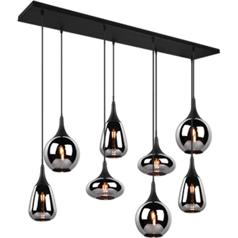 Lustre LUMINA noir Trio 8 lumières E14 métal/verre (1/5)