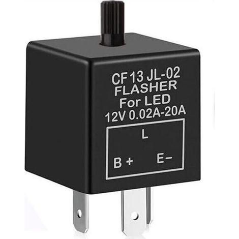 Relais Clignotant Electronique 12V 3 Broches Reglable Pour Voiture Moto 0 1w A 150w- (1/4)