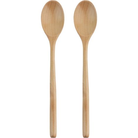Cuillères de 2 cuillères ovales en bois de 23,5 cm – Ustensiles de cuisine résistants pour la cuisson et la pâtisserie – Set de cuillères de cuisine en bois incassables (1/5)