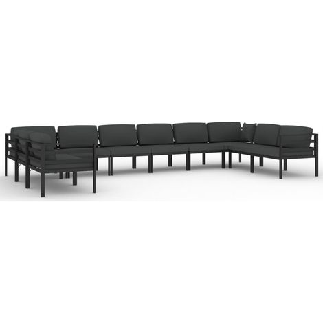 Maison Exclusive - 10-tlg. Garten-Lounge-Set mit Kissen Aluminium