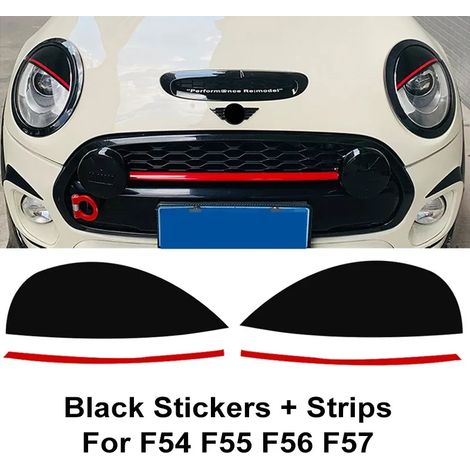 (Autocollant F54F55F56F57) Autocollants décoratifs pour phares de voiture, paupières de feux, sourcils, compatibles avec les accessoires Mini Cooper S Clubman F54 F55 F56 F57 F60 Countryman (1/5)