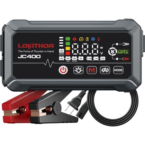 Chargeur de Batterie Booster Voiture 12V 2500A, Démarreur Portable pour Véhicules Jusqu’à 8.5L Essence et 6.5L Diesel Mainteneur de Batterie 6V/12V avec Charge Lente et Désulfatation (1/5)