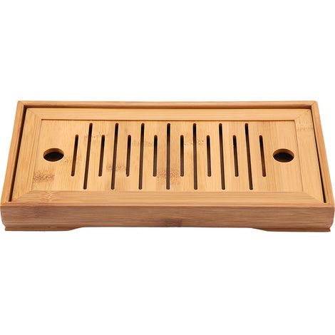 1 Plateau à thé en bambou mini, dessous de tasse chinois pour service Gongfu, idéal pour bureau ou table à la maison (1/5)