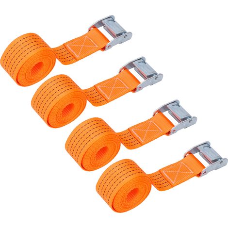 4PCS Sangles d'arrimage 2in 50mm Haute Résistance Orange Sangle de Tension à Boucle Réglable pour Moto Remorque Camion (1/5)