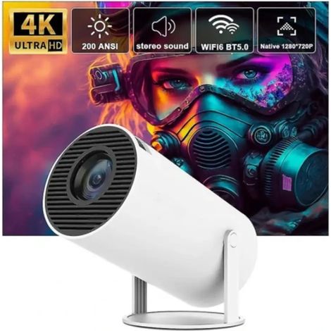 Projecteur HD 4K HY300 Android 11, projecteur portable extérieur et domestique, double WiFi6, Bluetooth 5.0, 1080p, résolution 1280x720p (1/5)