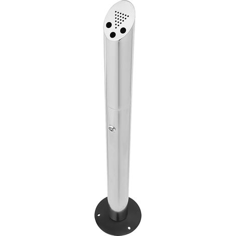 HAUTOUR Collecteur de mégots de cigarettes - 2 L - 17 x 92 cm - Cendrier Extérieur sur Pied - Poubelle verticale en acier inoxydable avec clé - Pour cours, terrasses, jardins, bureaux (1/5)