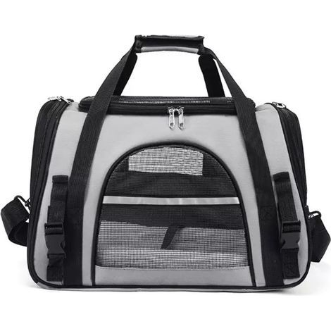 Sac Transport Chat,Caisse de Transport Chat avec Bandoulière Réglable, Matelas Confortable Petit Chat, 45cm28cm25cm (Small-Medium), jusqu'à 5KG (1/5)