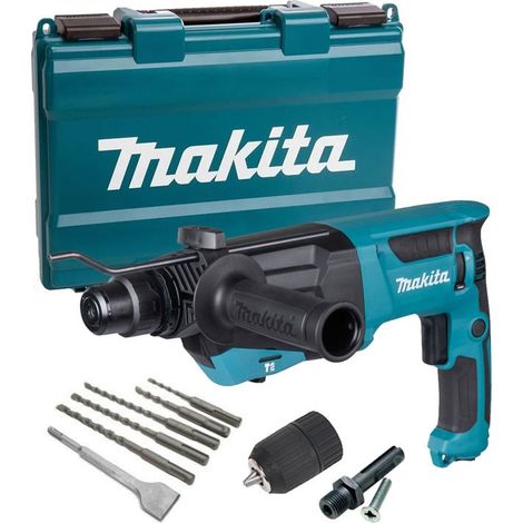 Makita HR2670 240v SDS Plus 3 Mode Rotary Hammer Drill + SDS Bits Chisel + Chuck (1/5)