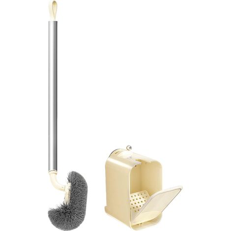 Mount Toilet Brush Suction Cup Cleaner Holder 15 Inch Long
