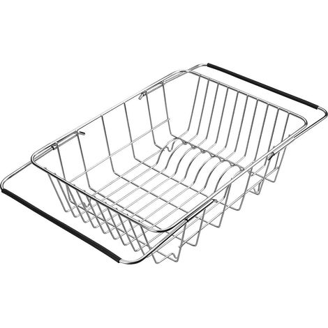 support De Plaque Gouttoir Vaisselle En Acier Inoxydable, Panier De Support De Schage Extensible Pour Fruits, Lgumes, Pots, Assiettes Et Ustensil (1/5)