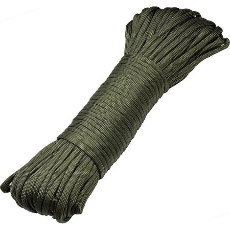 Cuerda de tela de 30 m con cinta de rescate de nailon para actividades de acampada al aire libre, 4 mm (1/5)