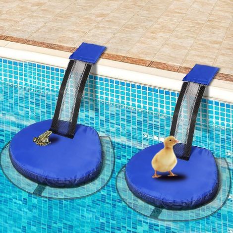 Juego de 2 rampas de rescate para animales de piscina, rampas de rescate flotantes para ranas de piscina, patos de piscina, para animales pequeños (1/5)