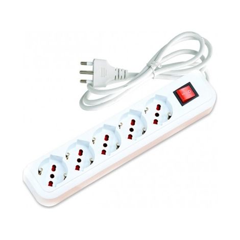 Multipresa ciabatta elettrica 5 posti schuko con interruttore Multiprese (MS-05G)