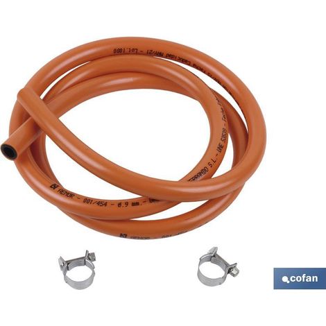 Kit per Gas Butano con fascette stringitubo Tubo flessibile da 1,5 m Arancione
