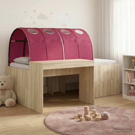 vidaXL Letto con Tunnel 3 pz Rovere Sonoma e Rosso (1/5)