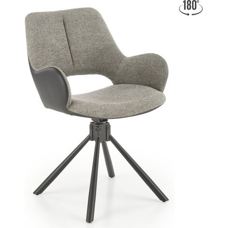 Chaise pivotante en tissu et éco-cuir Kasper (1/5)