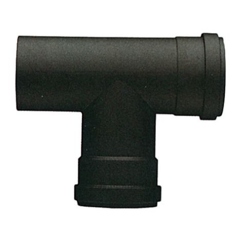 raccordo a T 12 cm 120 mm acciaio attacco FFM per stufe a pellet 1,2 mm porcellanato
