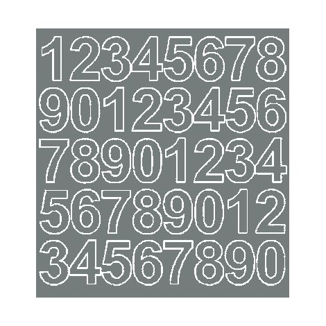 Numeri adesivi autoadesivi da 3,5 cm, grigio opaco.