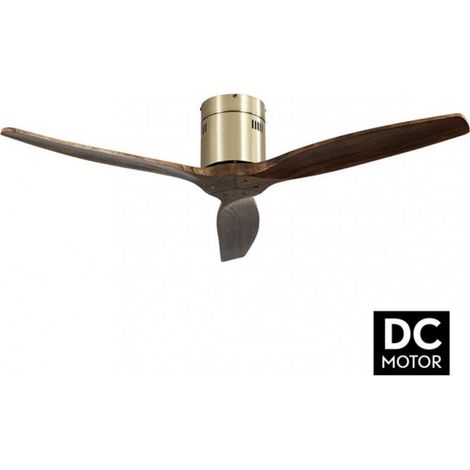 Deckenventilator -DC Modell AGUILON Bronze, 3 Flügel Eiche, 5 Geschwindigkeiten, Fernbedienung, Zeitschaltuhr, leise und verbrauchsarm, Winter-Sommer-Modus, große Größe