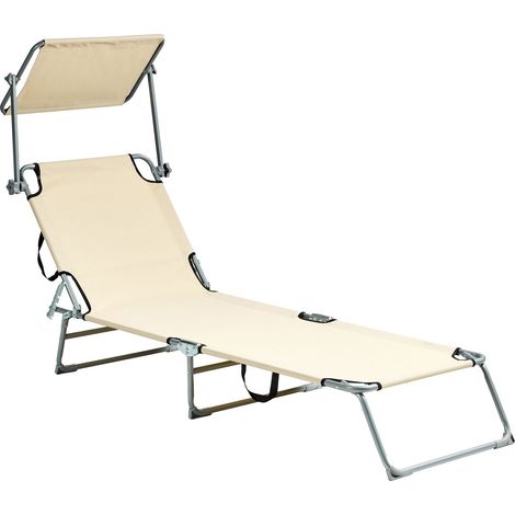 Sun Lounger FOLIGNO Metal Beige