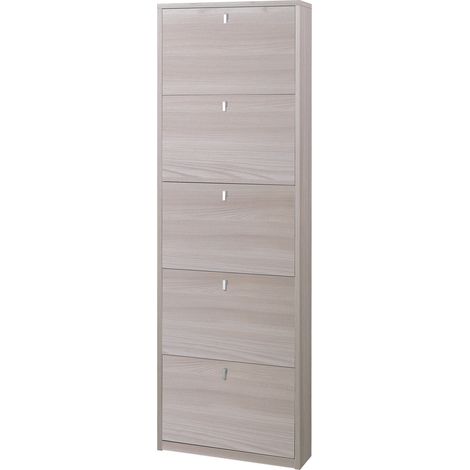 Scarpiera 5 Ante 63x190x18 cm Olmo Chiaro (1/2)