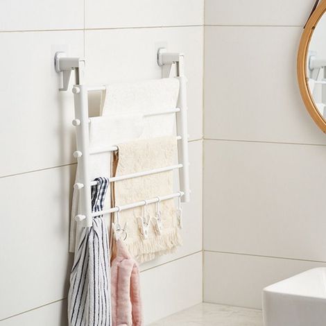 BelleRise - Séchoir pliable – 4 pinces – Sans perçage – Balcon & intérieur – 530 mm (1/5)